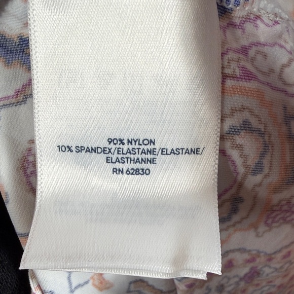 Lands' End women’s 1/4 Zip Pink and Purple Paisley Blouse Size 3X. Has Pockets - Picture 5 of 6